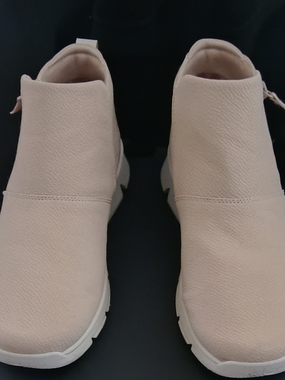 Slip-On Women's Ankle Booties in Light Beige
